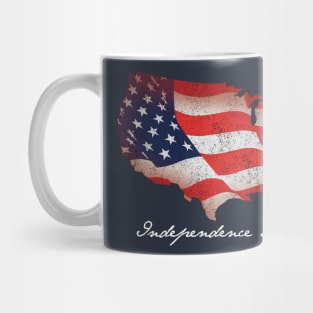 Independence Day USA Flag America Map Mug